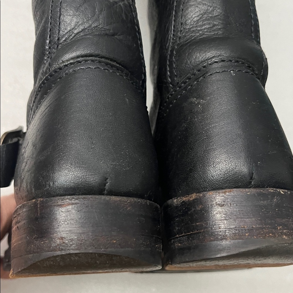 Frye Veronica Slouch Black Leather Engineer Boots Sz 7B - Picture 9 of 13